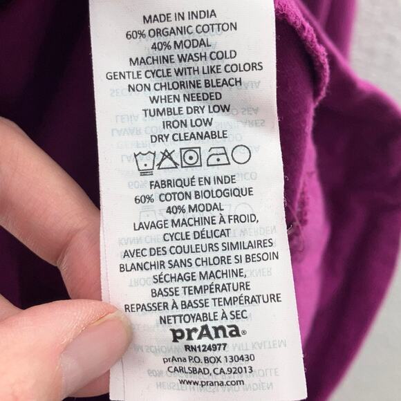 Prana Purple Fuchsia Cut Out Back V Neck Long Sleeve Lightweight Tunic Shirt Top - Picture 5 of 9